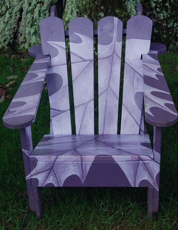 Painted Adirondack chair. Chanticleer Garden, an estate & garden in Wayne, Penns...