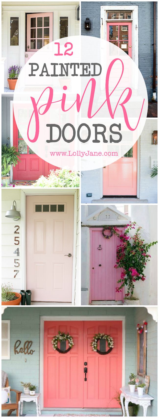 12 Painted Pink Door Ideas, so cute!