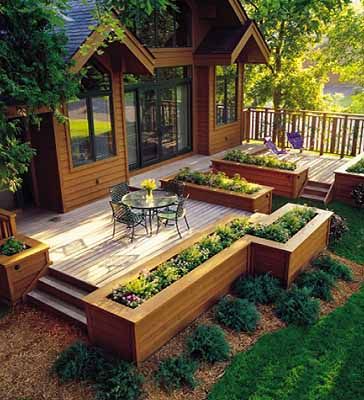 deck with planter boxes