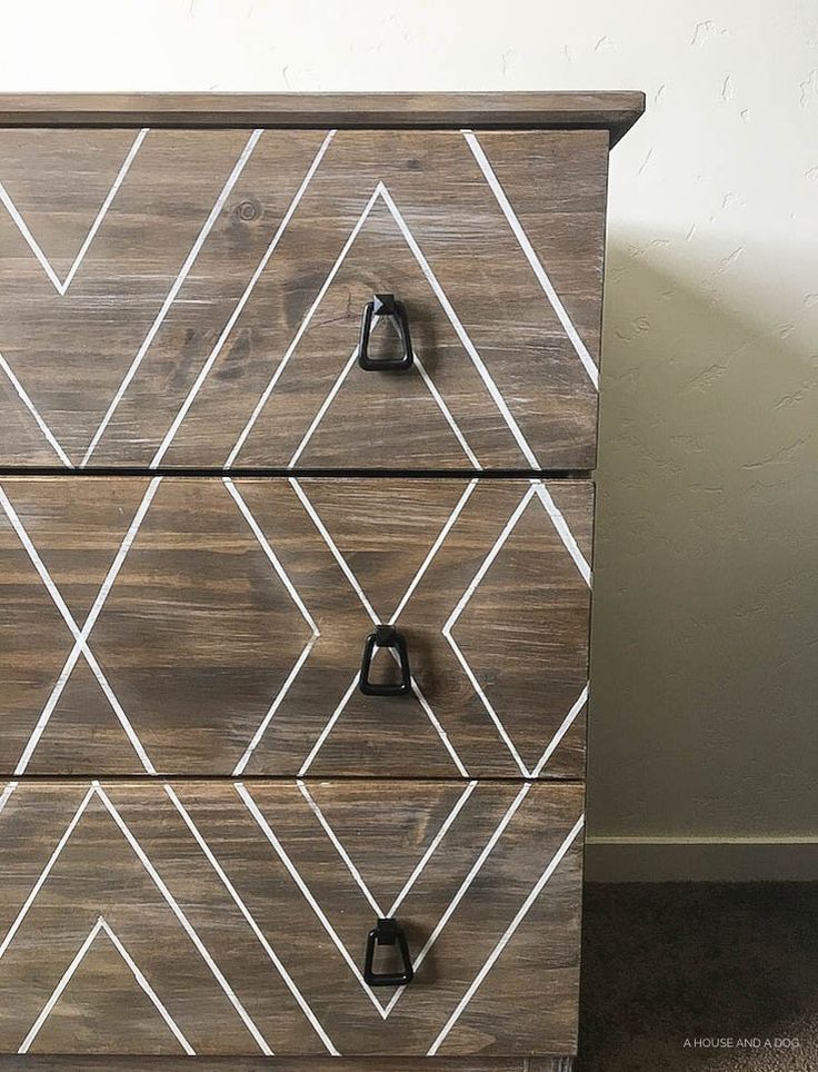 DIY Ikea Hack - Modern Graphic Tarva Dresser | One Room Challenge | ahouseandado...