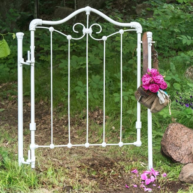 Repurposed antique crib - DIY secret garden gate