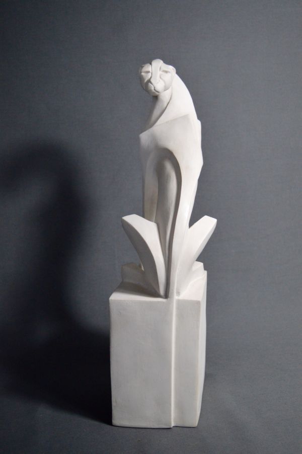#Marble #resin #sculpture by #sculptor Marie Ackers titled: 'Zinka (Little Abstr...