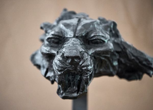 #Bronze #sculpture by #sculptor Stephane Deguilhen titled: 'Snow Leopard Shadow ...