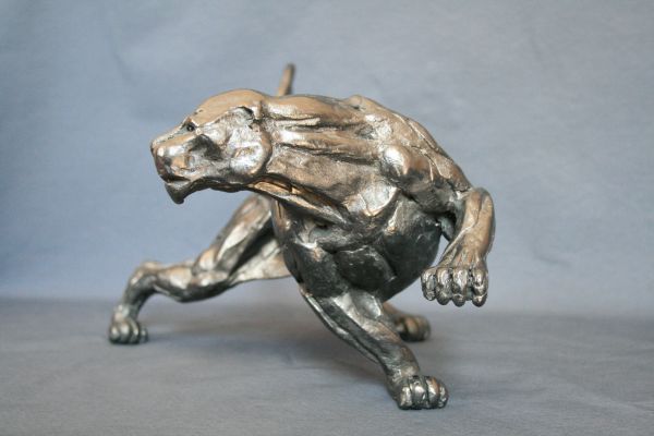 #Bronze #sculpture by #sculptor Stephane Deguilhen titled: 'Black Panther (styli...