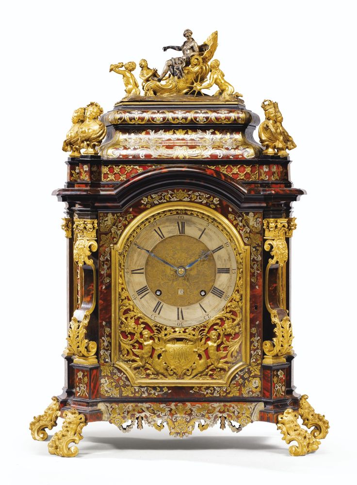 A SILVERED AND GILT-BRONZE MOUNTED RED TORTOISESHELL, BRASS AND PEWTER MARQUETRY...
