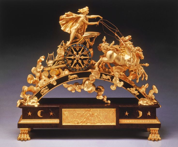 An Empire chariot clock, representing Phaeton's flight in the sun's char...