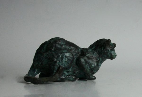 #Bronze, #marble #sculpture by #sculptor Helle Rask Crawford titled: 'Cat. Homma...