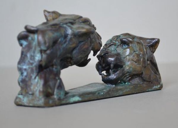 #Bronze #sculpture by #sculptor Edward Waites titled: 'ejw Miniatures Leopard Du...
