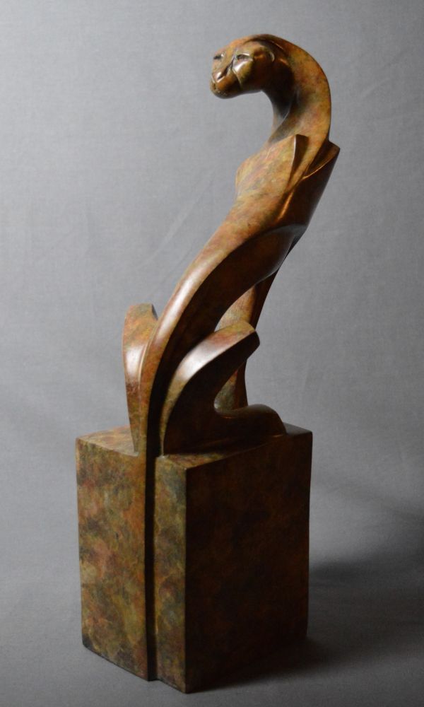 #Bronze #sculpture by #sculptor Marie Ackers titled: 'Sitting Cheetah (Small Abs...