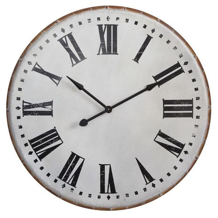 Huge Metal Wall Clock With Roman Numerals