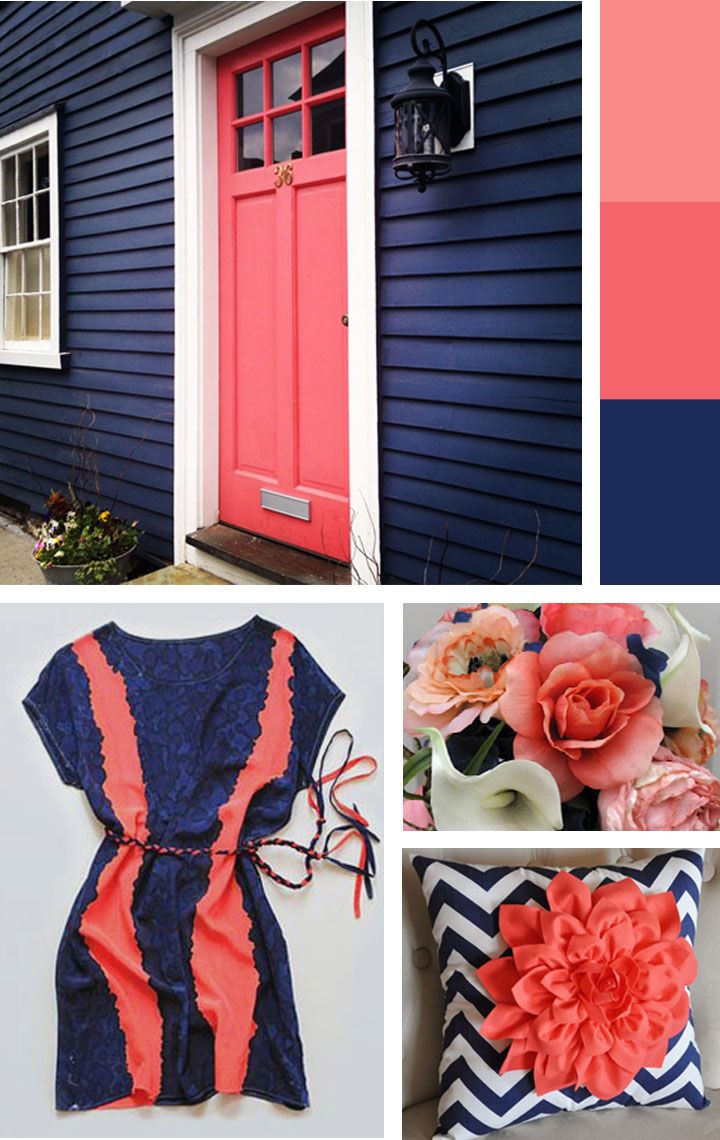Love these inspiration pics, blue and coral bedrooms color schemes | amykathryn ...