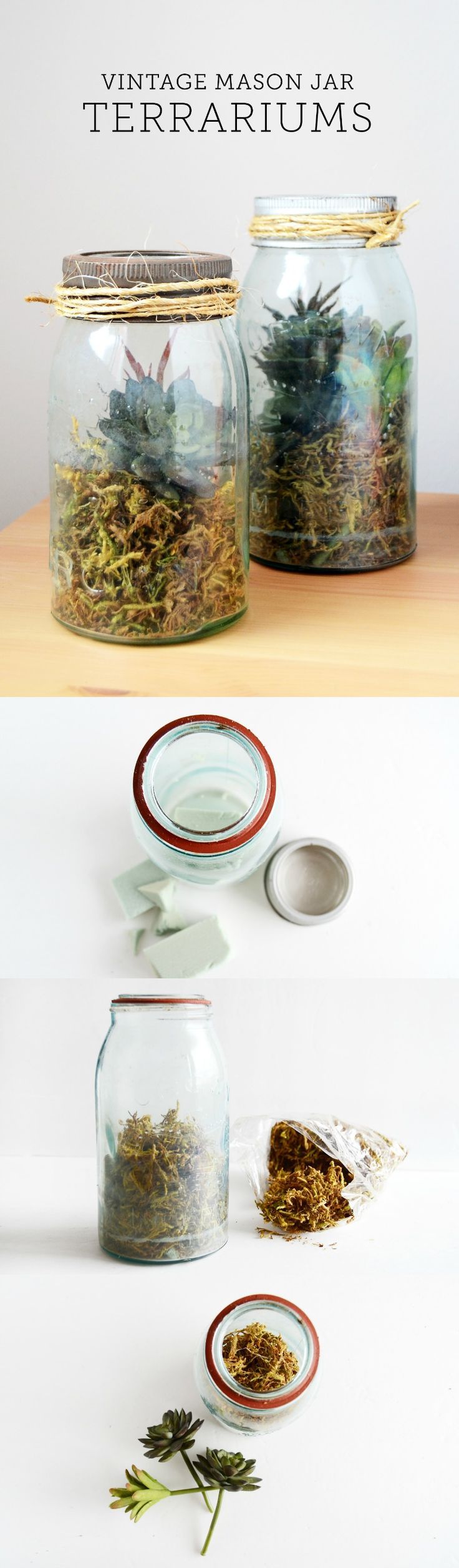 Vintage Mason Jar DIY Terrarium - in Minutes
