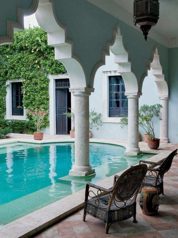 The courtyard at the home of James Jordan in Merida, Mexico, the New York-based ...
