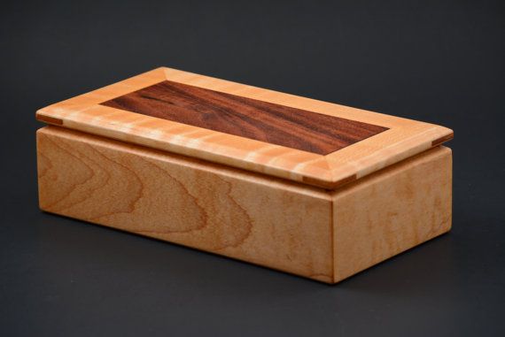 Wood box made from Curly Maple and Walnut