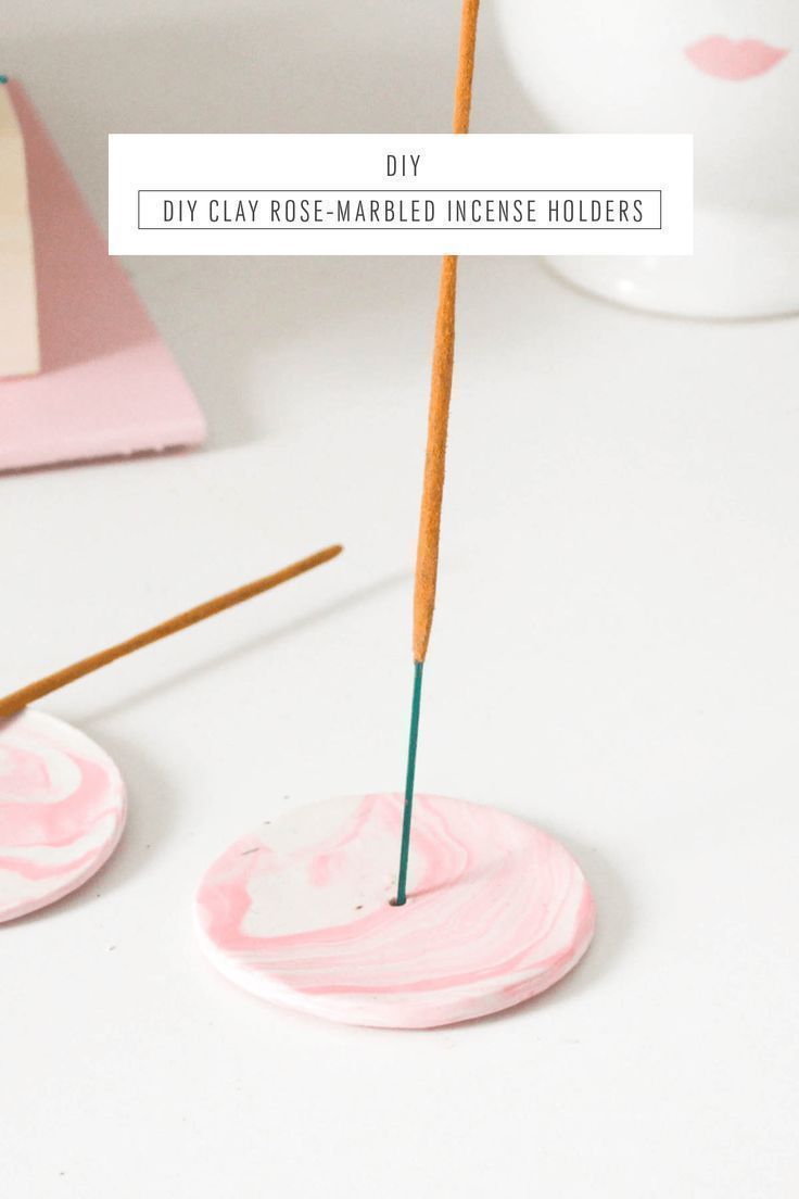 DIY Clay Rose-Marbled Incense Holders