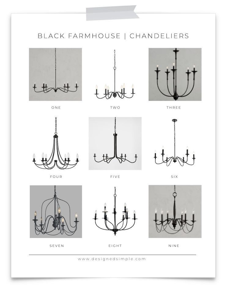 9 Black Farmhouse Chandeliers - Designed Simple