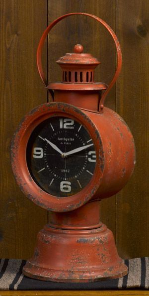 Red railroad clock. Awesome! Cookbook want and need this for our future 