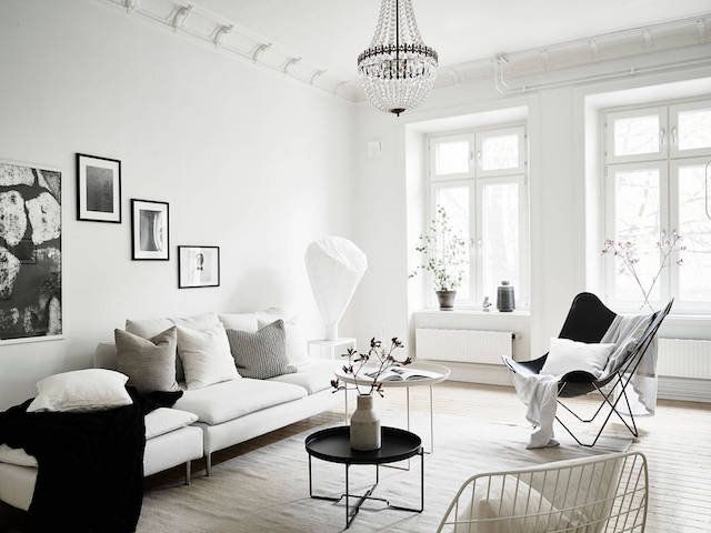 An elegant, white Swedish home