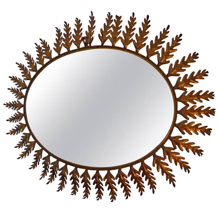 Oak Leaves Gilded Metal Mirror