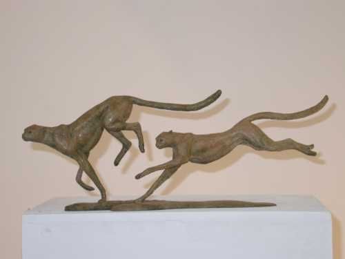#Bronze #sculpture by #sculptor Andrew MacCallum titled: 'Speed (Bronze Cheetahs...
