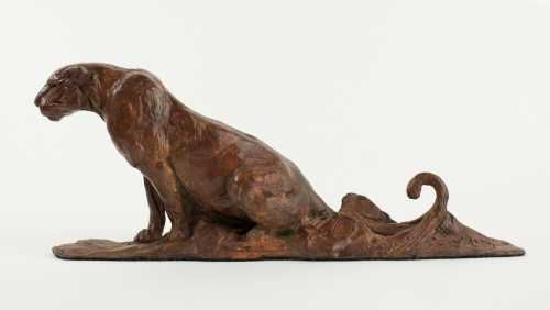 'Leopard Maquette (Bronze Sitting sculptures/statuettes/figurine)' by David Mayer