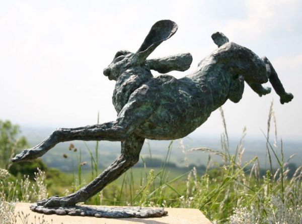 #Bronze #sculpture by #sculptor Jan Sweeney titled: 'Catch Me (Bronze Running Ha...