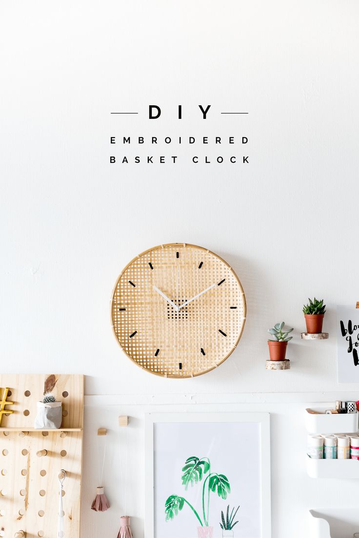Make a DIY Embroidered Basket Clock