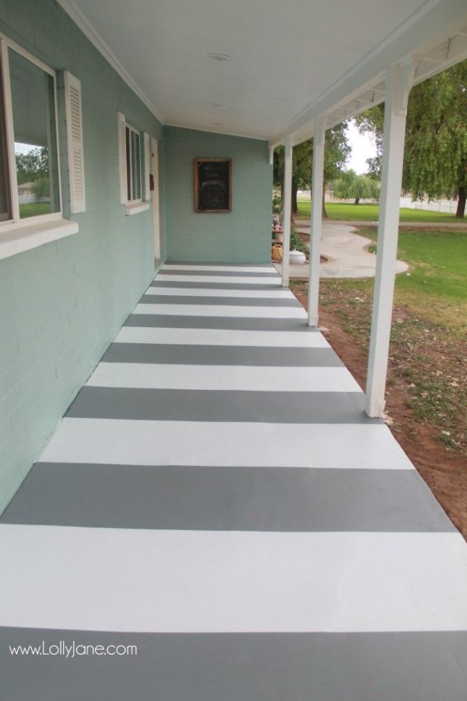 painted striped concrete flooring