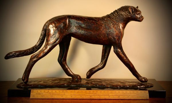 #Bronze #sculpture by #sculptor Camilla Le May titled: 'Young Cheetah (Small Bro...