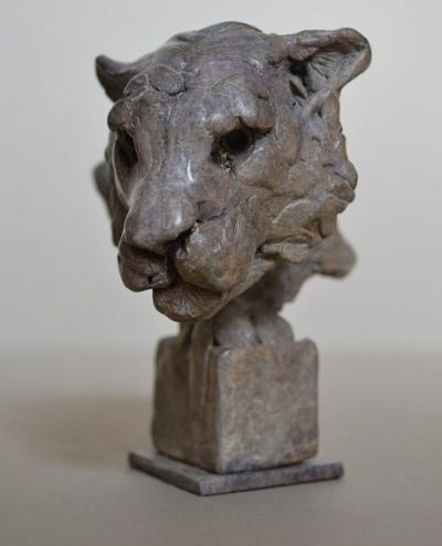 #Bronze #sculpture by #sculptor Edward Waites titled: 'Tiger Head (Little Mask s...