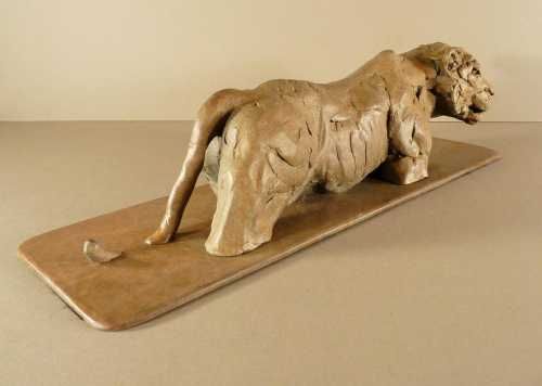 #Bronze #sculpture by #sculptor Edward Waites titled: 'Tiger In Water (Little Wa...