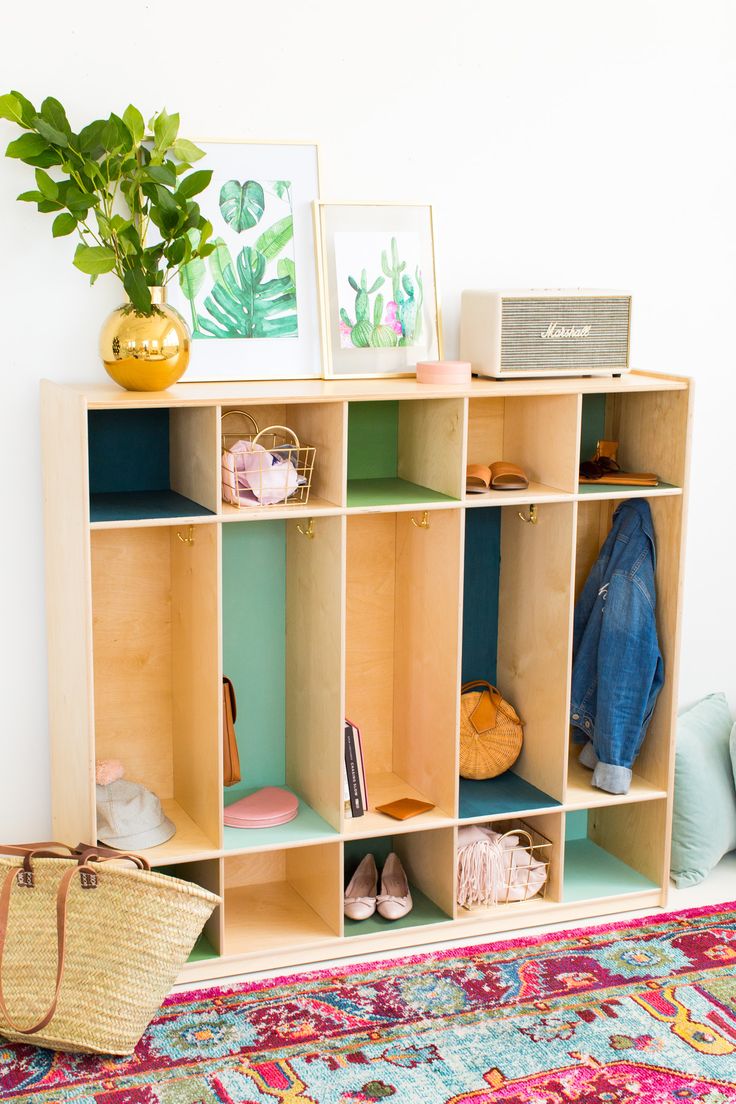 DIY Color Block Storage Lockers | Sugar & Cloth Home Decor DIY