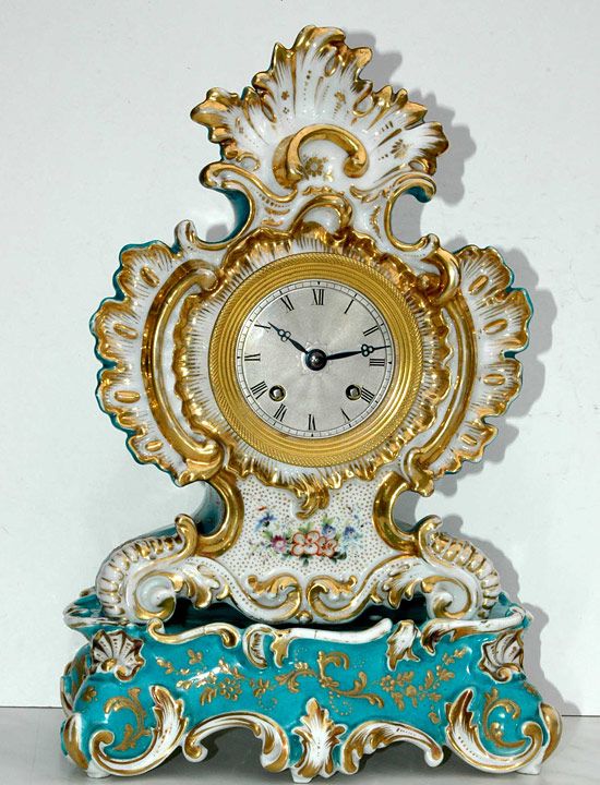 Jacob Petit French Rococo Revival Porcelain Case Clock, circa 1840