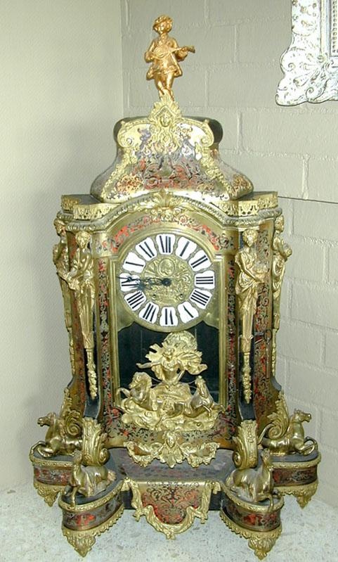 Large Antique French Boulle Mantel Clock circa 1850s