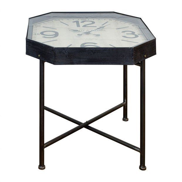 Dark Metal Clock Table
