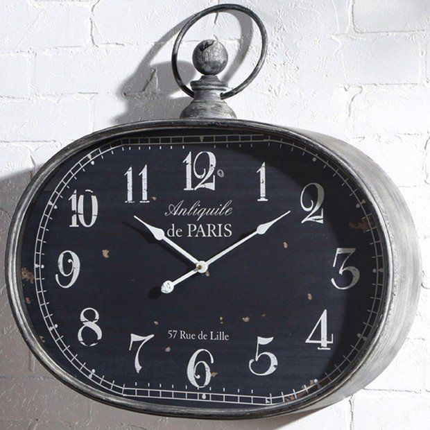 Large Oval Pocket Watch Wall Clock