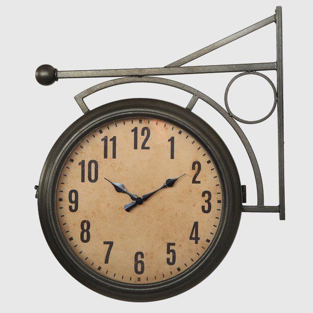 Metal 2 Sided Station Clock