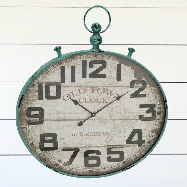 Old Town Farmhouse Metal Wall Clock