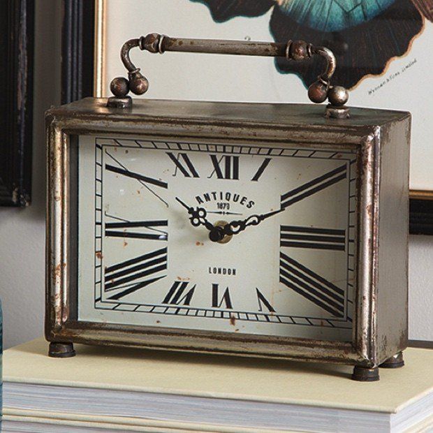 Rustic Mantel Table Clock