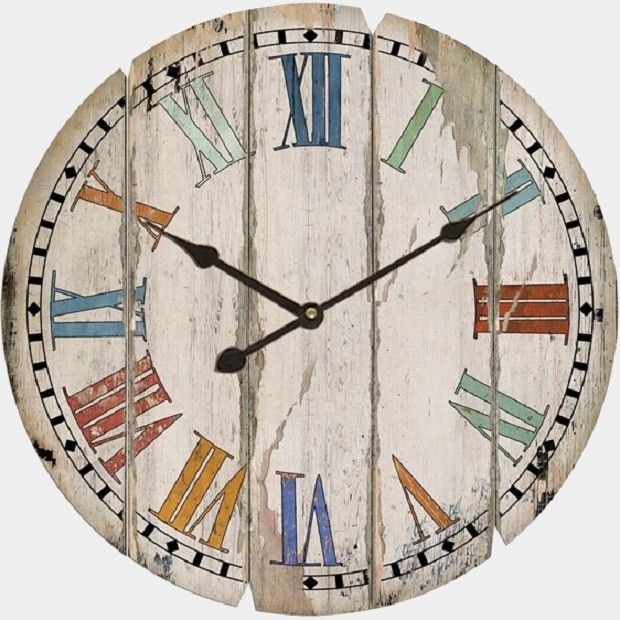 Wooden Distressed Wall Clock