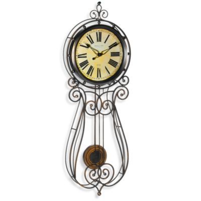 Sterling & Noble Wrought Iron 32-Inch Regulator Clock - BedBathandBeyond.com