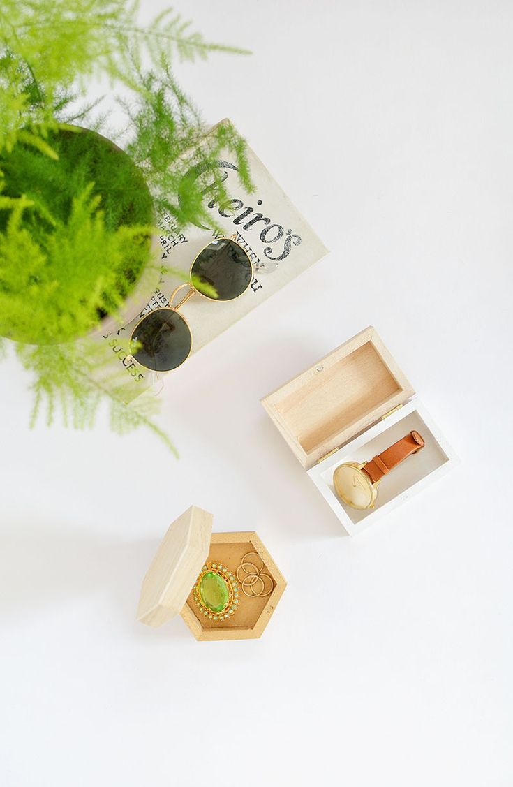 DIY colour block jewellery boxes