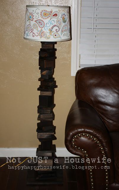 My scrap wood lamp with hand painted shade