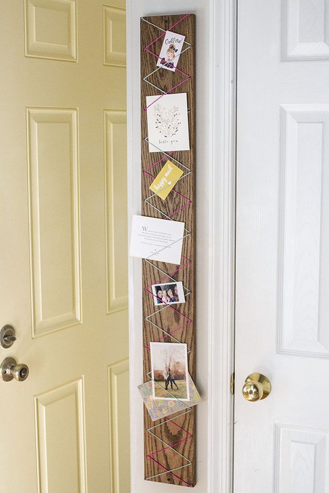 Organize Your Mail with a DIY Yarn and Wood Display