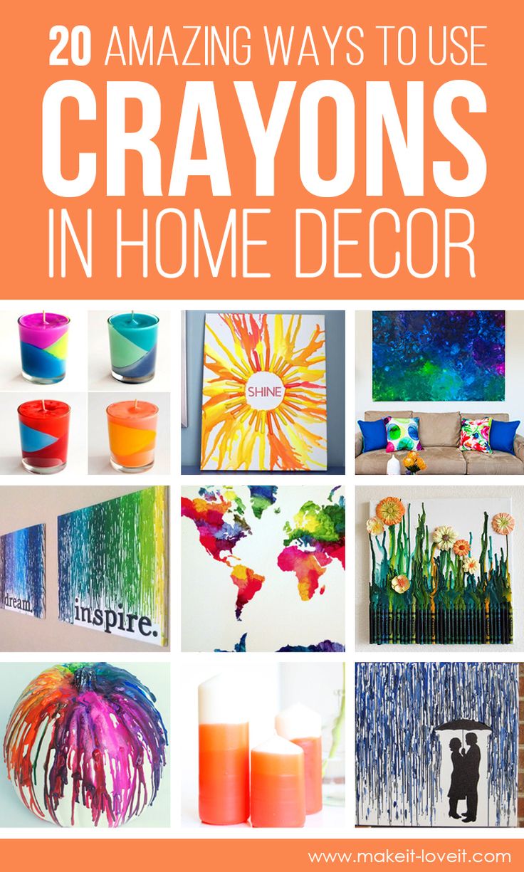 20 Amazing Ways to use CRAYONS in HOME DECOR!