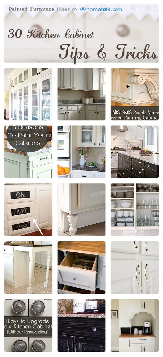 30 Kitchen Cabinet Tips & Tricks - Painted Furniture Ideas