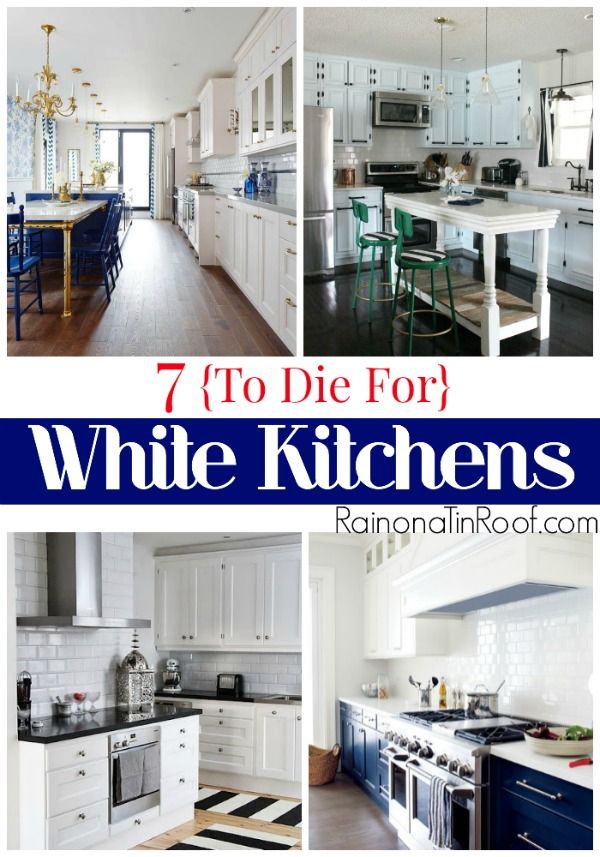 7 {To Die For} White Kitchens