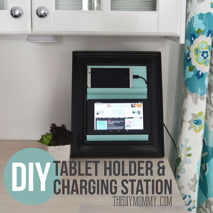 A Counter Top Charging Station & Tablet Holder From a Picture Frame