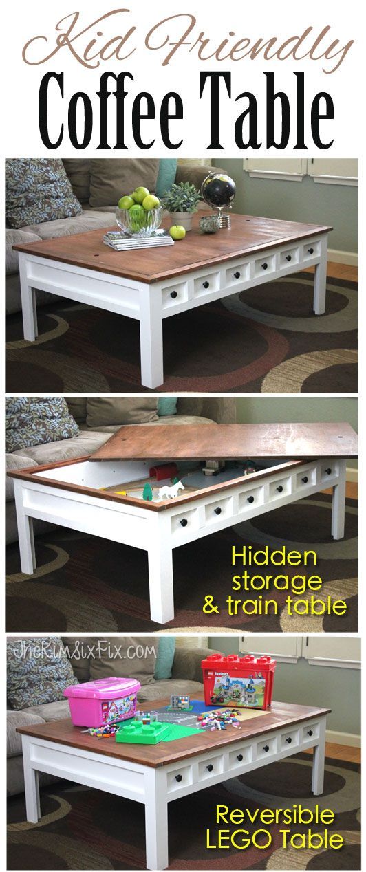 Apothecary Style Coffee Table with Hidden LEGO and Train Play Areas