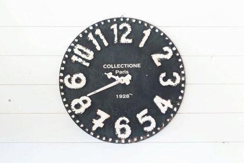 Black Wall Clock from Magnolia Homes.  Wish I could figure out a DIY for this cl...